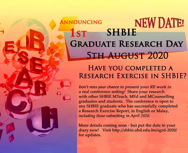 UPDATED! 1st SHBIE Graduate Research Day 2020